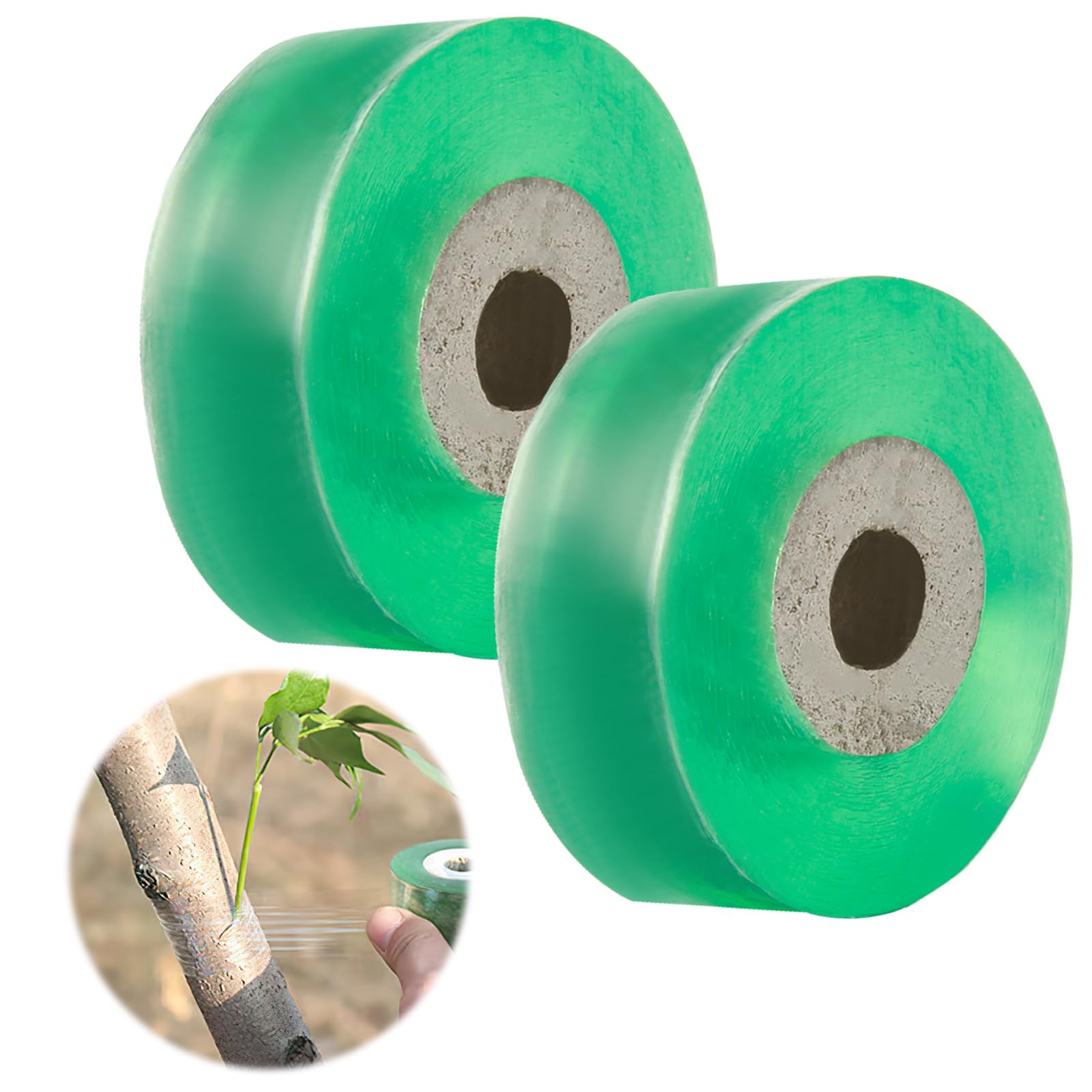 2 Piezas Cinta de Injerto Banda de Injertación 2cm Cinta de Reparación de Plantas Transparente Biodegradable Autoadhesiva Film Injerto Elástica Árbol para Injertar y Reparar Árboles Frutales Verde