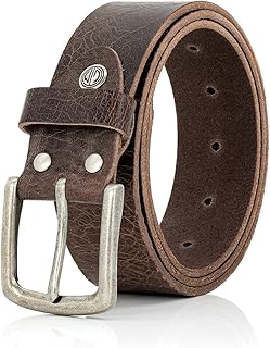 LINDENMANN Cinturón de piel de búfalo para hombre, 40 mm, color marrón