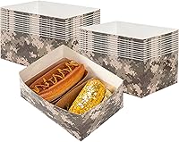 Vista 18 de Restaurantware Bio Tek - Bandejas de hamburguesas de 8.4 x 6 x 3.5 pulgadas, 100 bandejas de papel desechables para alimentos, bandejas de papel