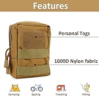 Vista 3 de Paquete de 4 bolsas Molle Tactical Utility EDC Bolsas pequeñas con 4 parches desmontables y 4 clips de anillo en D