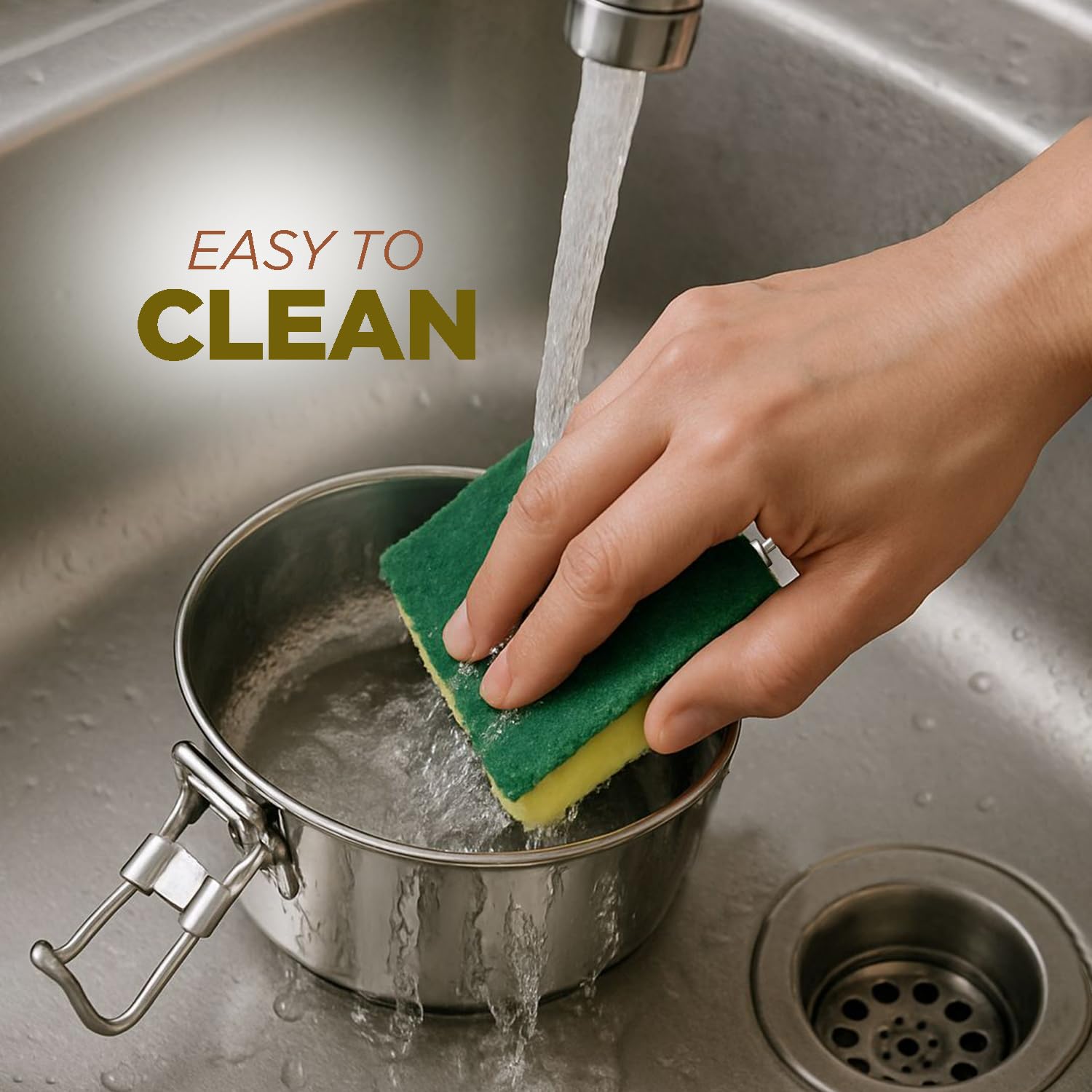 Kraft - Fiambrera de acero inoxidable con 3 compartimentos y asa, 2440 ml, con tapa, a prueba de fugas, para oficina, escuela, contenedor de alimentos, ideal para hombres y mujeres, color plateado