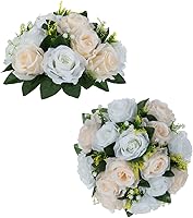 Vista 43 de BLOSMON Bolas de Flores para Bodas, Centros de Mesa de Rosas, 2 Piezas, Flores Artificiales Negras, Bolas Florales Colgantes, Decoración de Arreglos