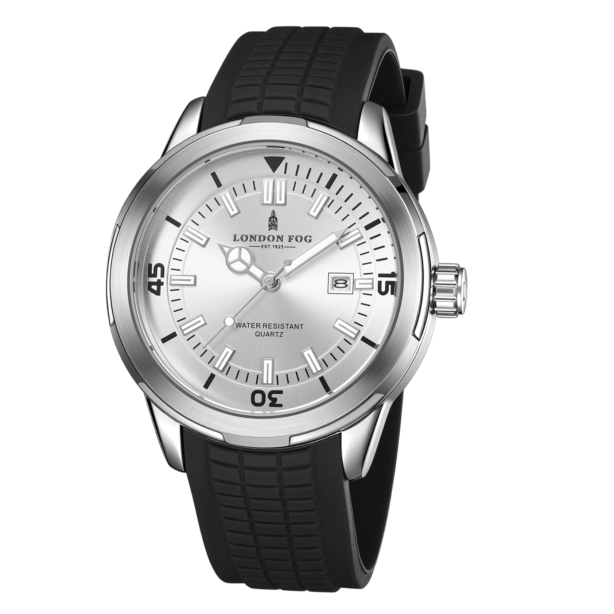 London Fog Duke Men's White Dial Watch Dial:White,Strap:Black - Image 1