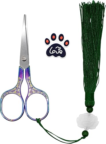 Miniatura 2 de Tijeras de bordado de 5 pulgadas, tijeras de ganchillo con cubierta de silicona, pequeñas tijeras vintage para detalles afilados para manualidades,