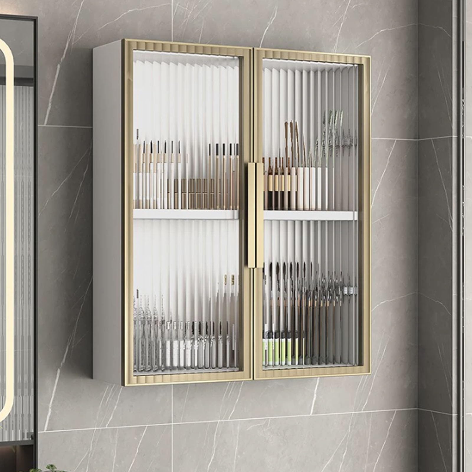 Armoire murale gain de place en bois massif pour résoudre le désordre de la salle de bain