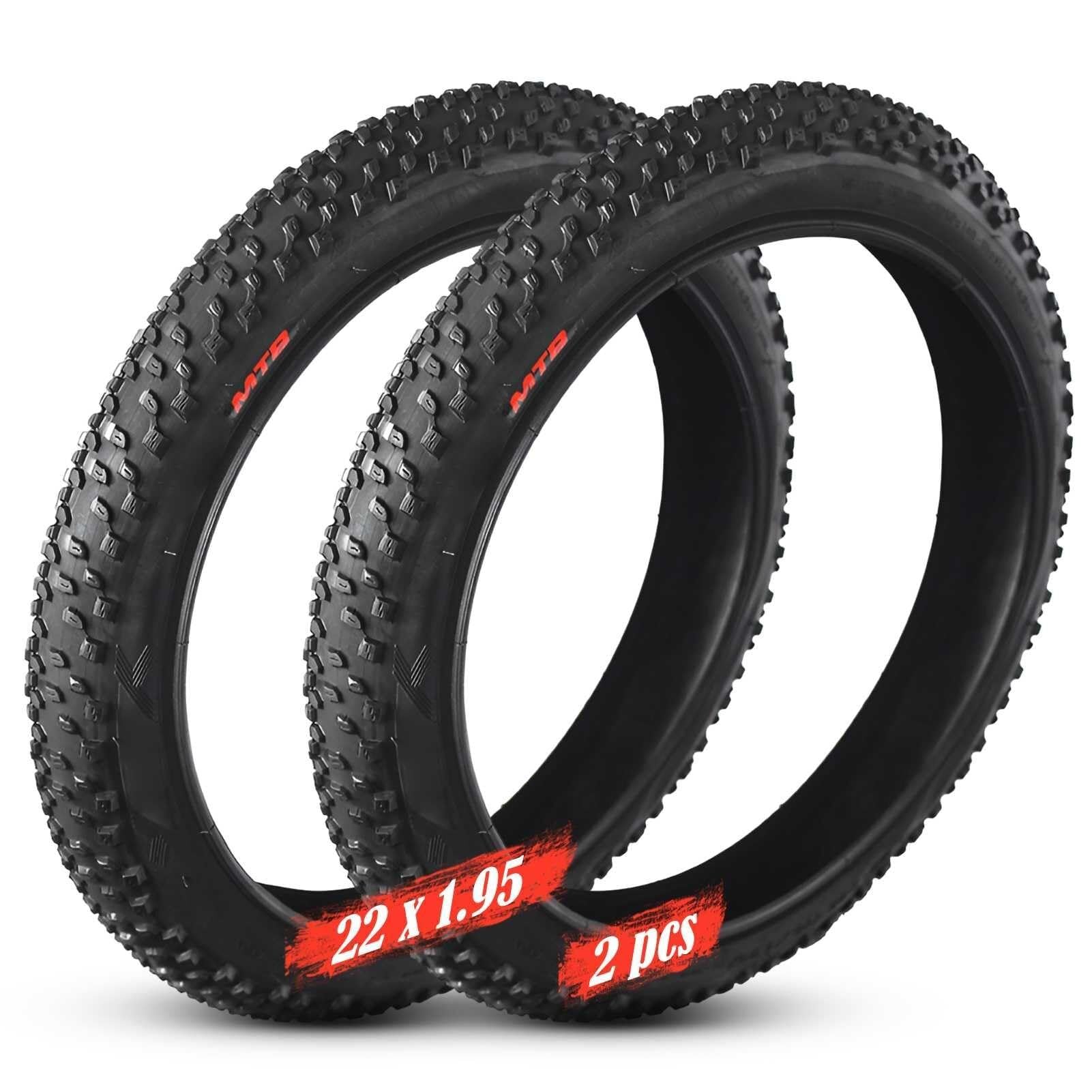 22x1.95 Opona Rowerowa Antypoślizgowa Z Bieżnikiem, 22-1.95 Opona MTB BMX Wytrzymała, 22 1.95 Trwała Opona 22 Cali do Roweru Miejskiego Hybrydowego(2PCS)