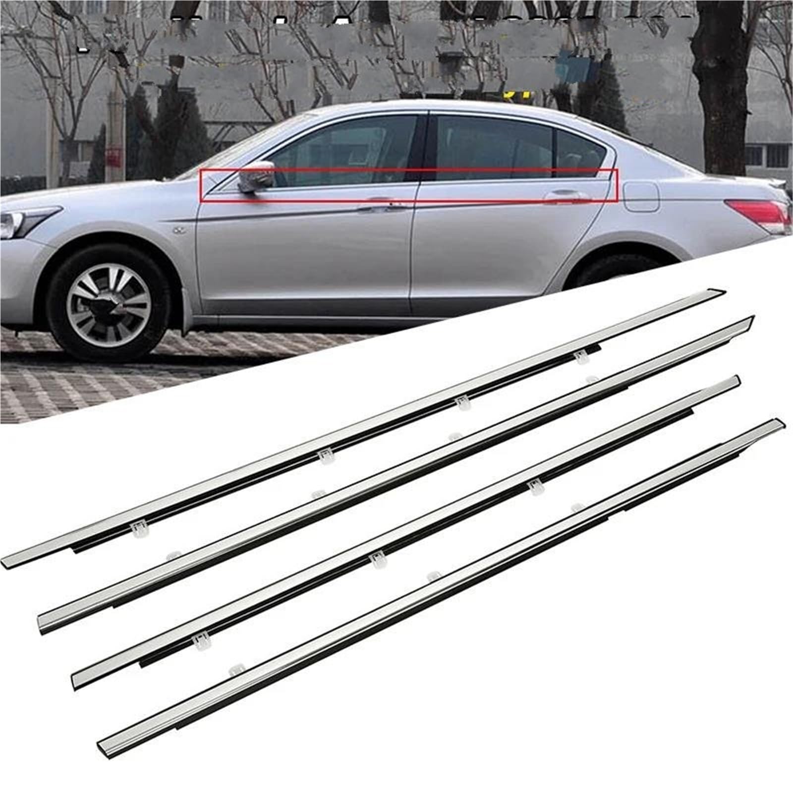 Boczna szyba samochodowa uszczelka uszczelniająca chromowana osłona szyb bocznych do Honda Accord 2008-2012