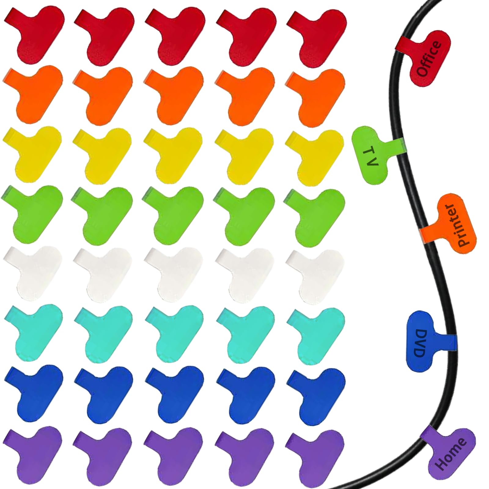40 etichette multicolore per cavi