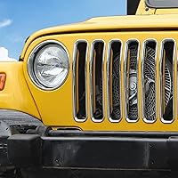 Vista 8 de Insertos de parrilla delantera para Jeep Wrangler TJ 1997-2006 (cromado)