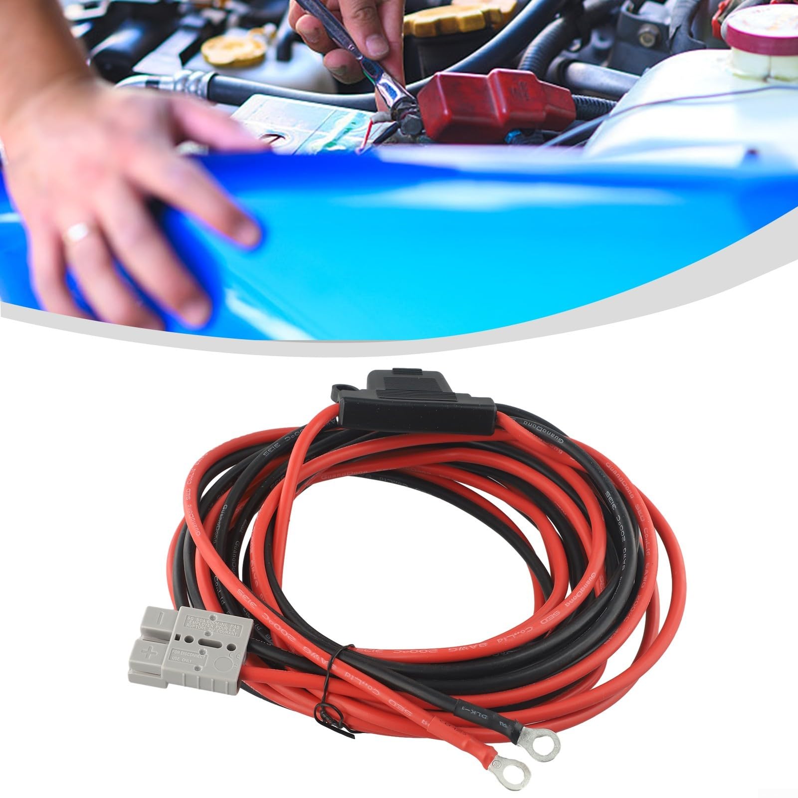 Câble de batterie à connexion rapide, kit de câblage 50 A 12 V 6 m pour connecter des chargeurs DC-DC, des boîtiers de batterie, des configurations de double batterie, des batteries auxiliaires (6 m)