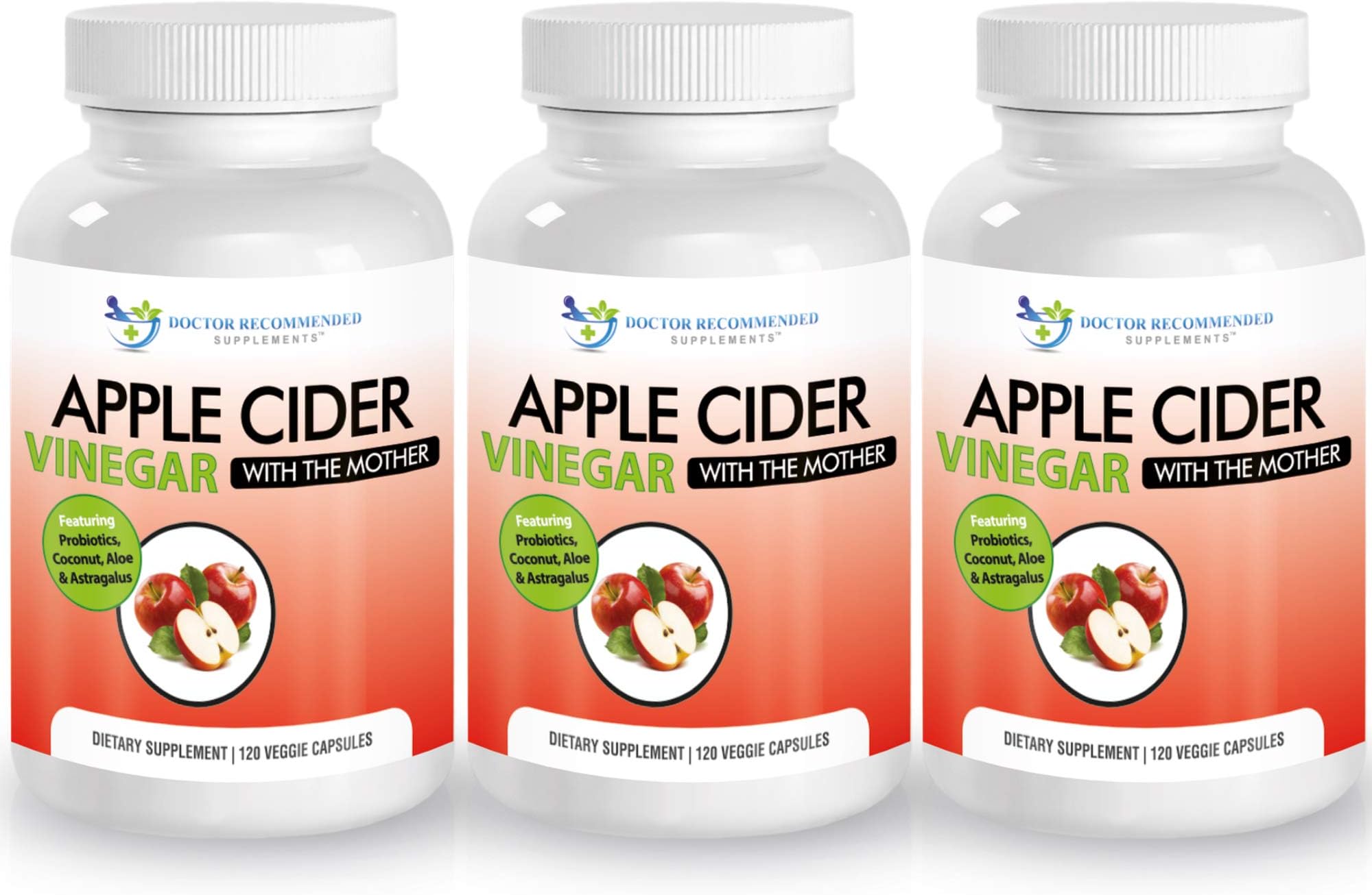 Apple Cider Vinegar Capsules - 100% Organic Apple Cider Vinegar Pills 1500 mg - Natural Digestion, Immune Booster Support & Cleansing Supplement with Probiotics - Made in The USA