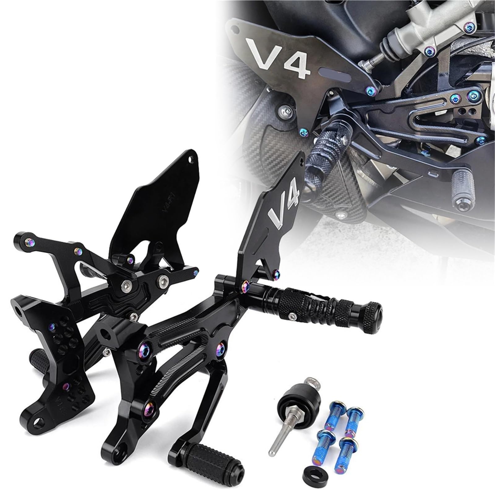 Repose-pieds arrière moto pour balades en duo avec Panigale V4 V4S