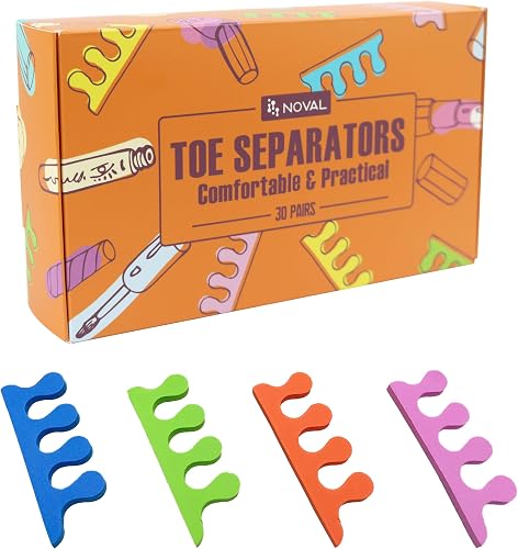 NOVAL Toe Separators 60 PCS Pedicure Toe Separators Nail Salon Pedicure Tools Foot Spa,Toe Separators for Women Men, Foam Toe Separators.