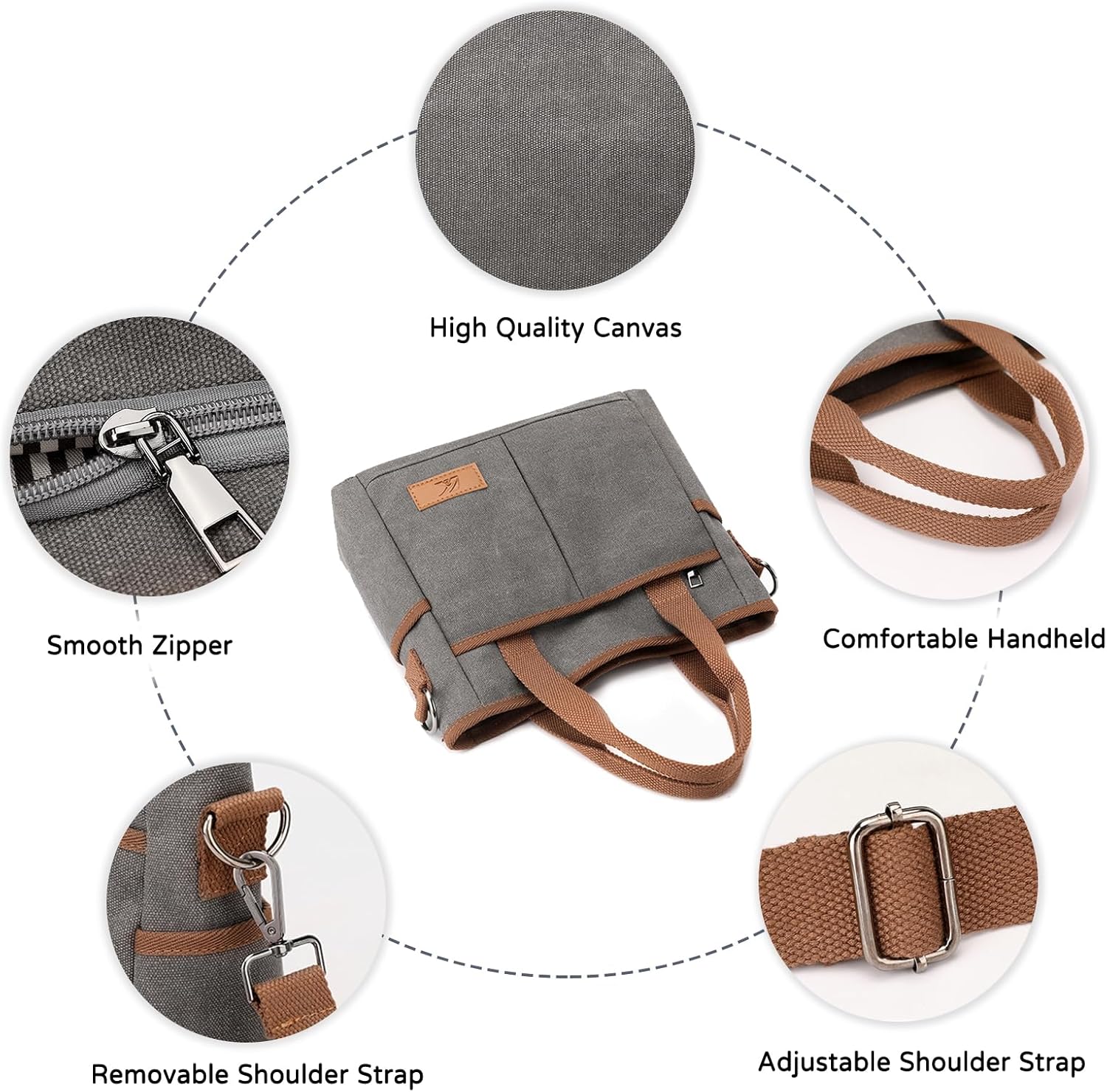 CORIOS Women Tote Handbag Canvas Shoulder Bag Casual Crossbody Bag Ladies Top Handle Bag Messenger Bag
