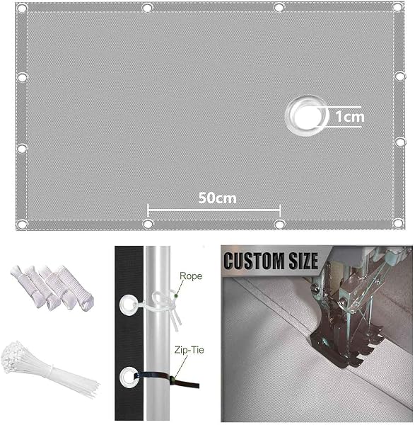 Toldo Vela de Sombra Rectangular 2x3M Impermeable Toldos Exterior Terraza Protección Rayos UV Resistente al Desgarro para Terraza Balcon Patio Exteriores Jardín con Ojales y Cuerdas de Fijación - 5