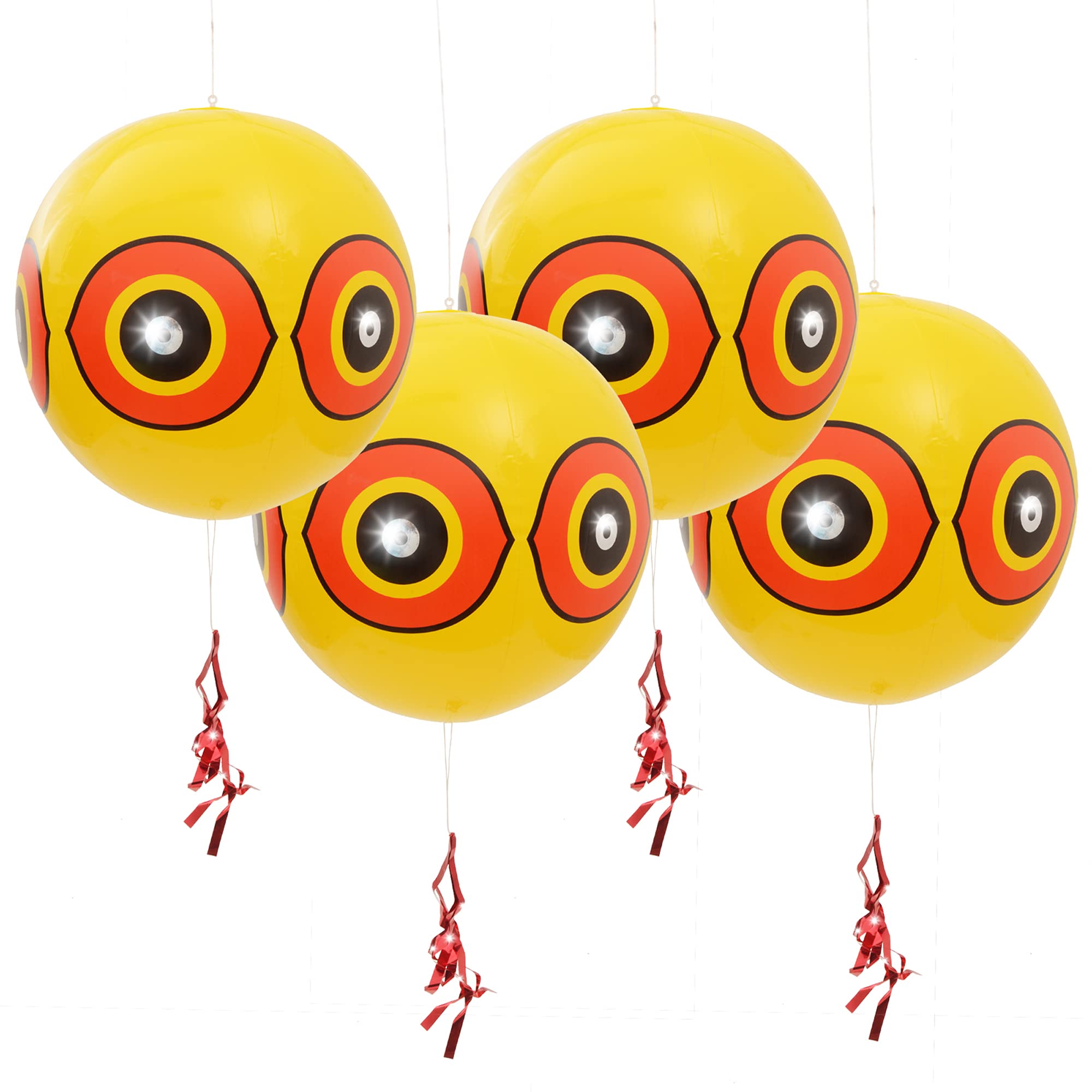Gardigo Set di 4 Palloncini Spaventapasseri | Palloni Dissuasori per Volatili | Repellente per Uccelli e Piccioni