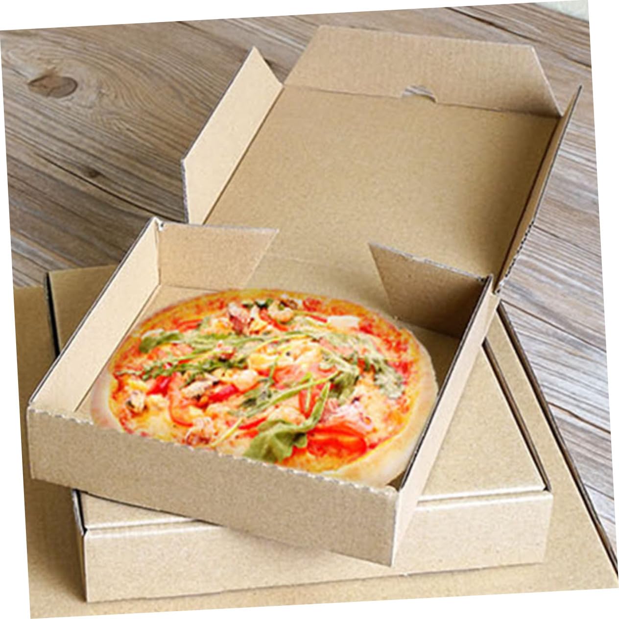 ERINGOGO Boite Pizza Mini en Papier Carré, Paquet de 10pcs, Design Élégant et Compact, pour Fête et Présents Artisanaux