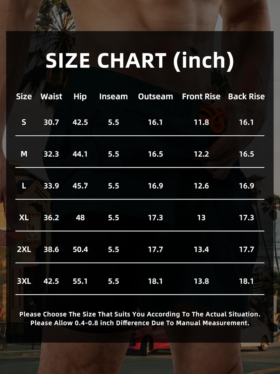 Men's Swim Trunks with Snug Liner 2 in 1 Quick Dry Beach Shorts with Zipper Pockets - Image 7