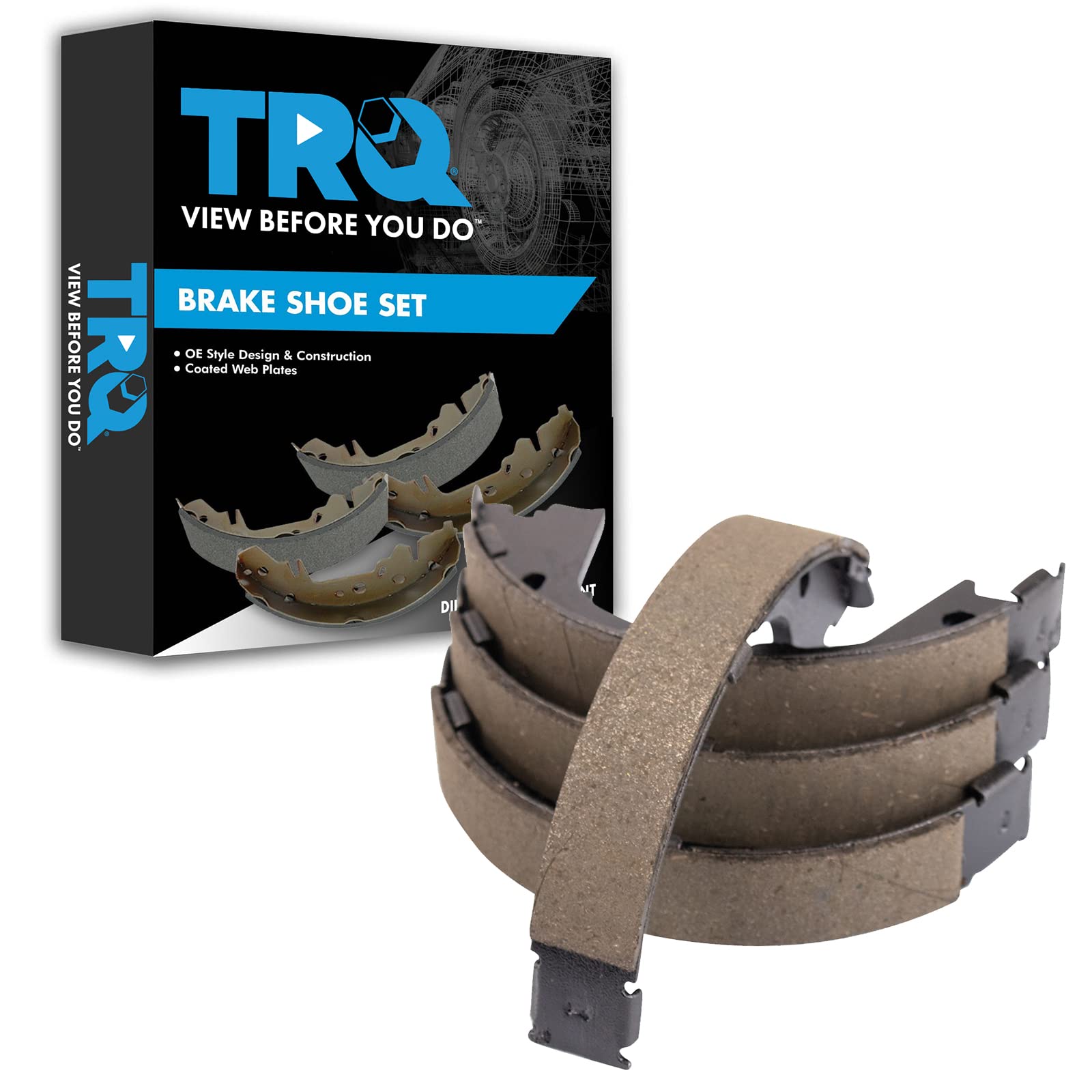 TRQ Rear Parking Brake Shoe Set