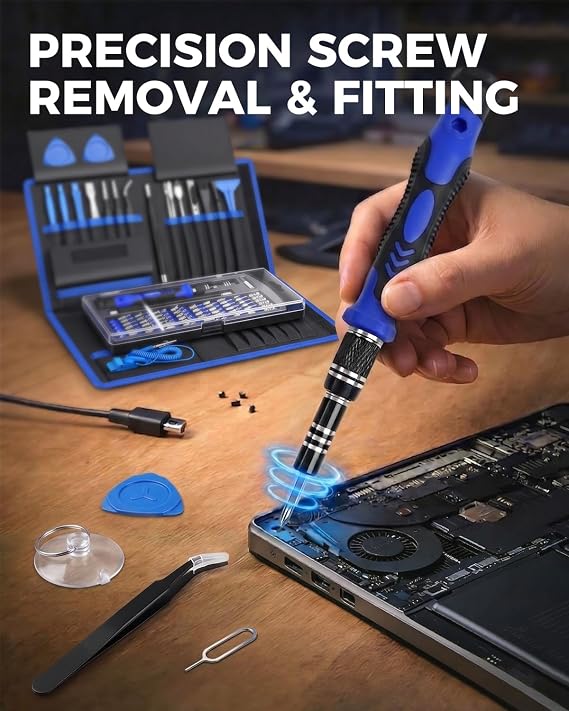 80 IN 1 Professional Computer Repair Tool Kit, Precision Screwdriver Set with 56 Bits, Magnetic Screwdriver Set for Laptop, PC, MacBook, Tablet, iPhone, PS4, Electronics, Gamer Tech Gifts for Men
