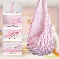 Vista 2 de YAERSI Silla Colgante para Niños, Silla de Hamaca con Cojín Inflable de PVC, Columpio Sensorial para Juego Interior y Exterior Portátil