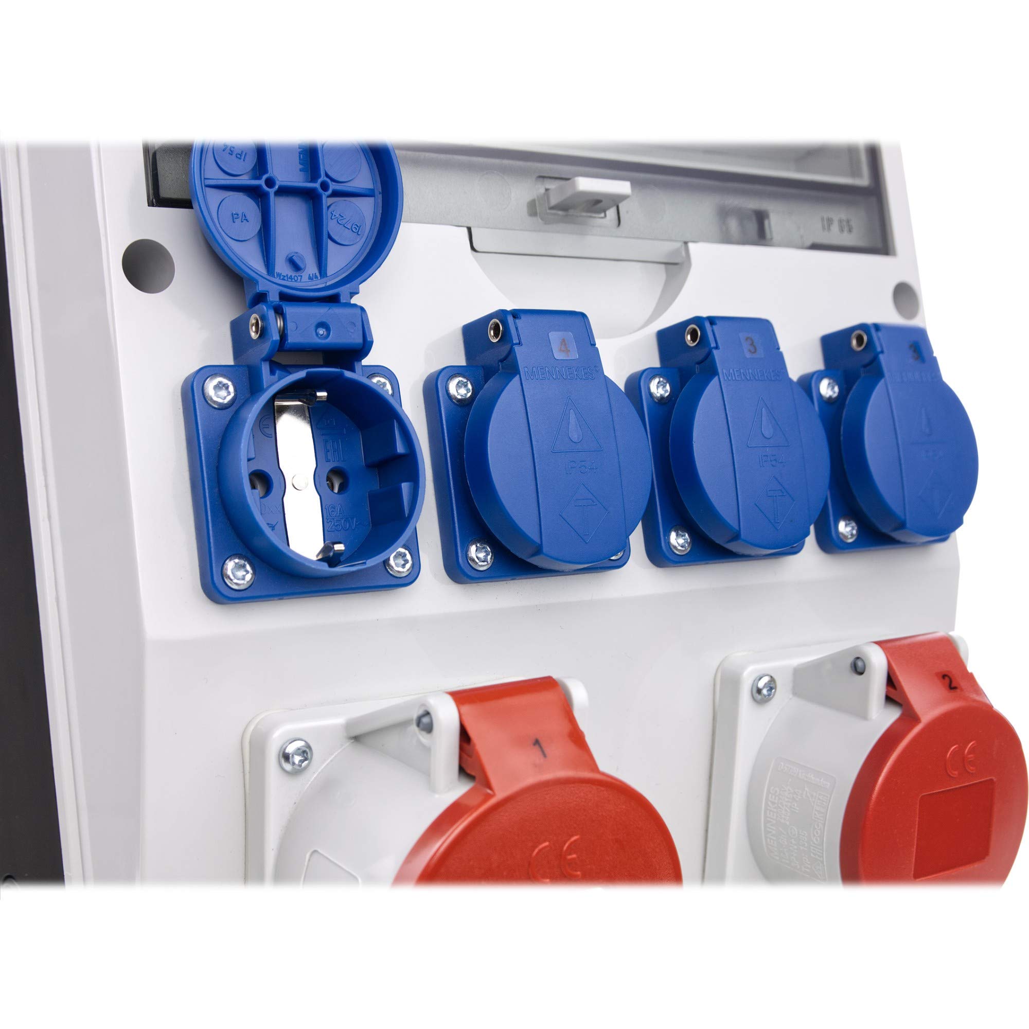 Doktorvolt Stromverteiler Baustromverteiler Wandverteiler Verteilerkasten pTD S Steckdosen Schuko 4x230V 32A 16A Komplett Außenbereich Mit CEE Steckdosen Kombination