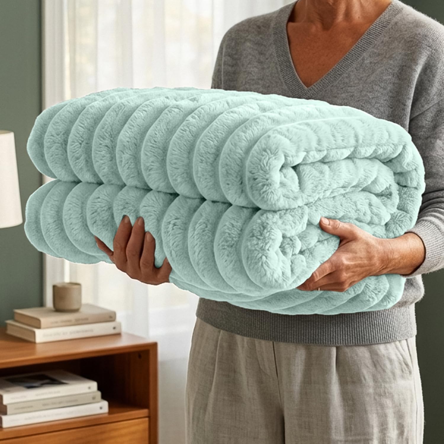Casabella Throw BlanketRibbed Fleece Blanket from B&Q