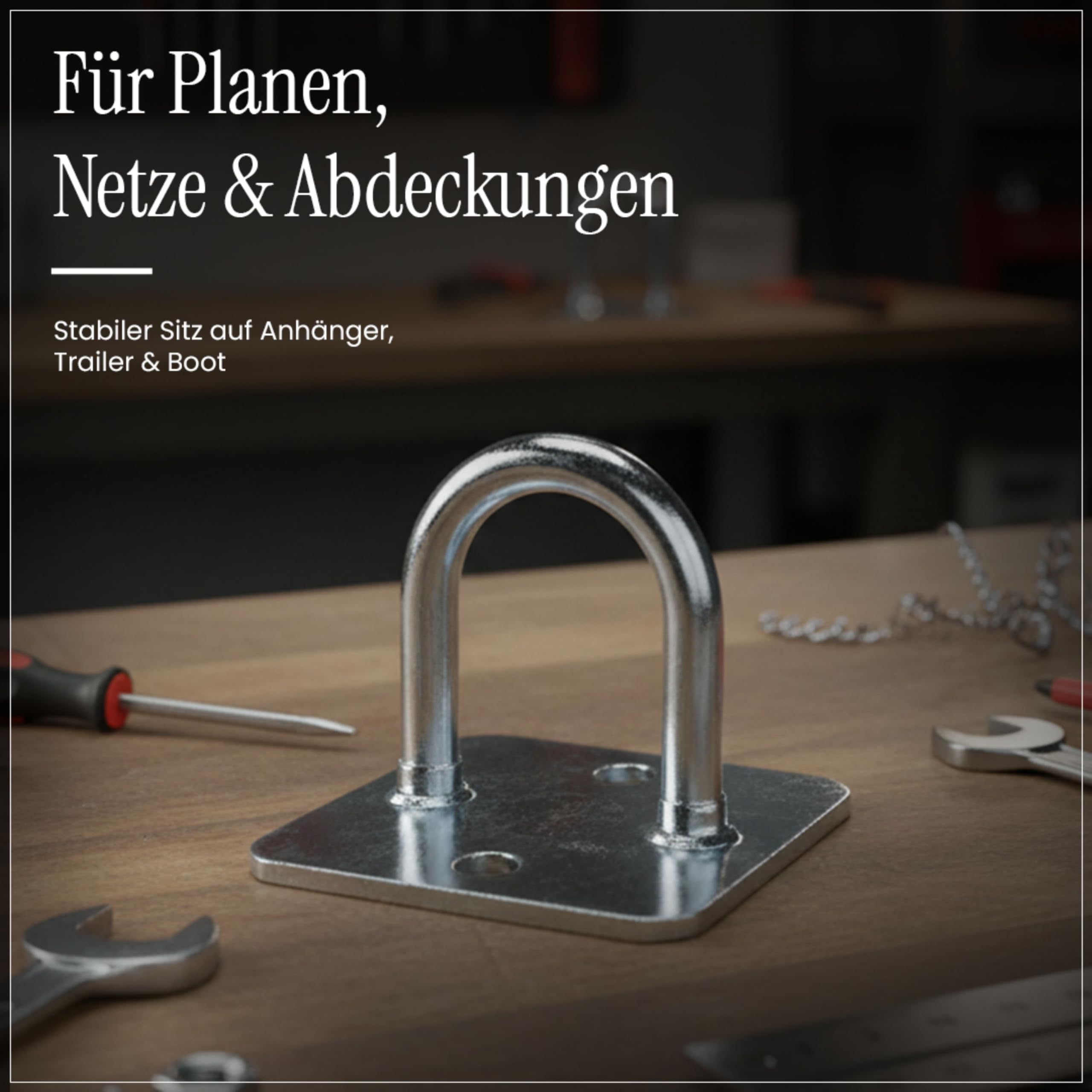 EnB Bügelkrampe 26x21 mm – 20 Stück verzinkte Planenhaken Made in Germany – rostfrei & extrem widerstandsfähig – Anhängerzubehör für Trailer, Pritsche & Boot – langlebig & bruchsicher