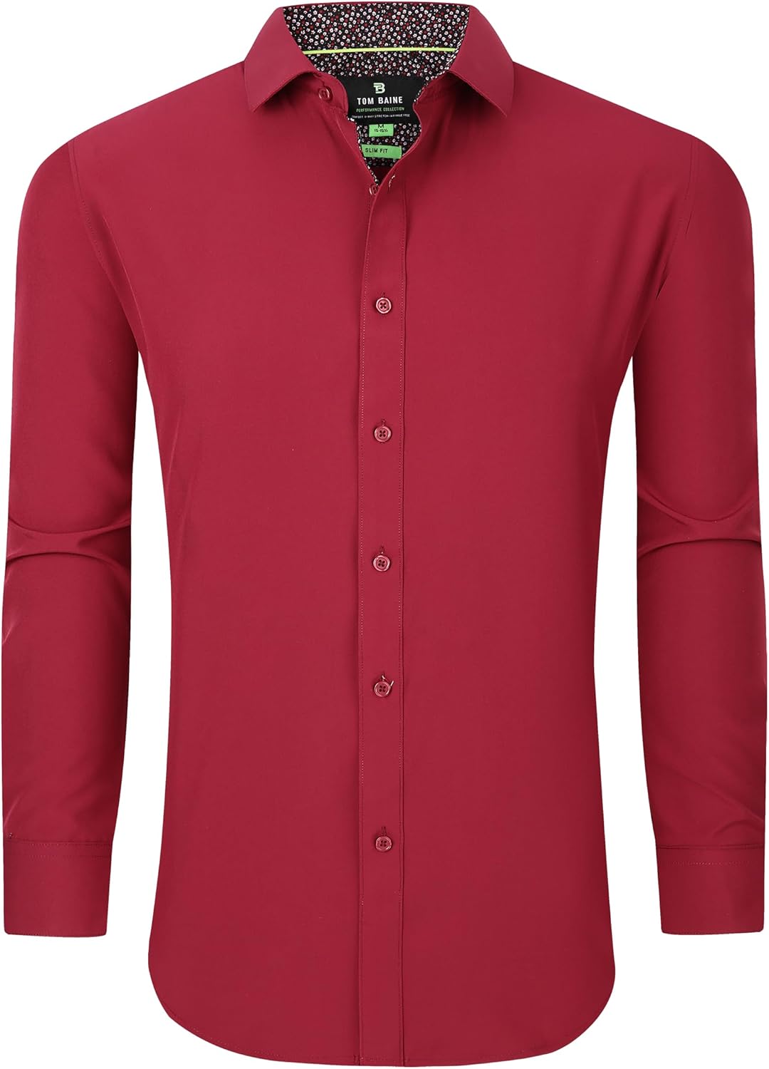 Tom Baine Men's Dress Shirts Performance Long Sleeve Button Down Shirts Solid Slim Fit Formal Shirts - Image 3