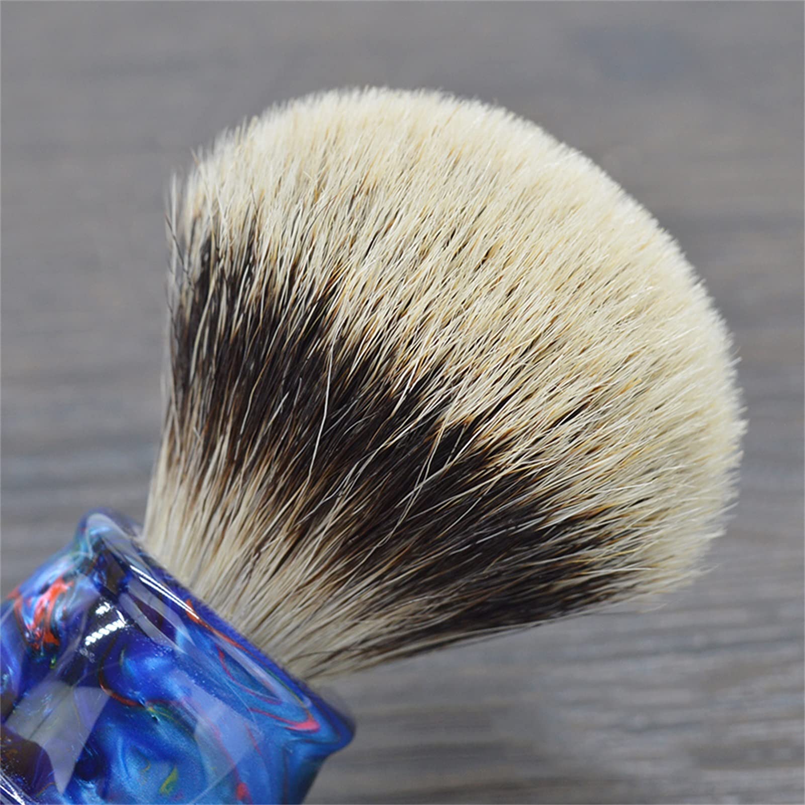 AnSafe Brocha de Afeitar Hecho a Mano Compacto Barba Espuma Cepillo Mango de Resina Pelo de tejón Puro Hombre Brocha de Afeitar húmeda