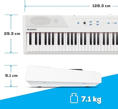 Alesis Recital White Dijital Piano Klavye 88 Tuşlu Yeni Başlayanlar İçin Yarı Ağırlıklı Tuşlu, Dahili Hoparlörlü ve Piano Dersli