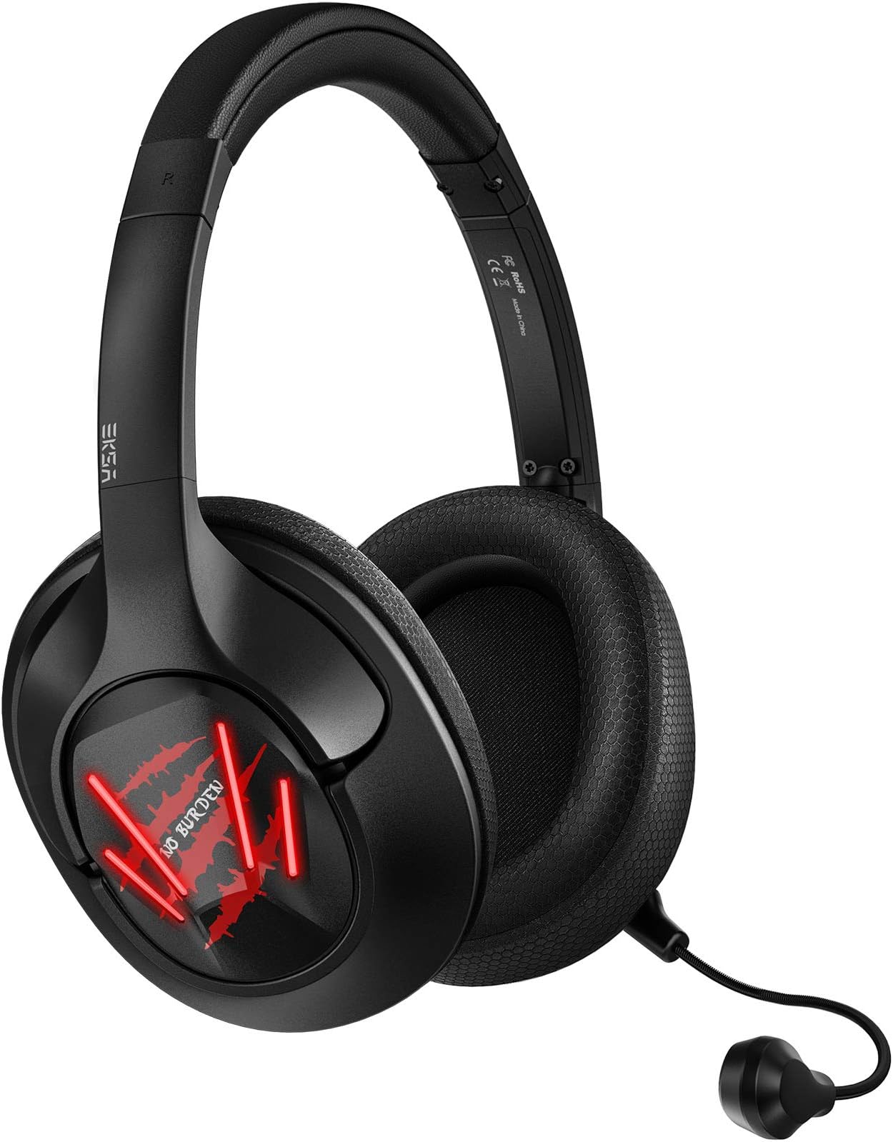 EKSA E3 Air Joy Pro USB Gaming Headphones With 7.1 Surround Sound LED Light 2 in 1 Stereo Gaming headset With Detachable Mic for Xbox/PS4/PC/Phones