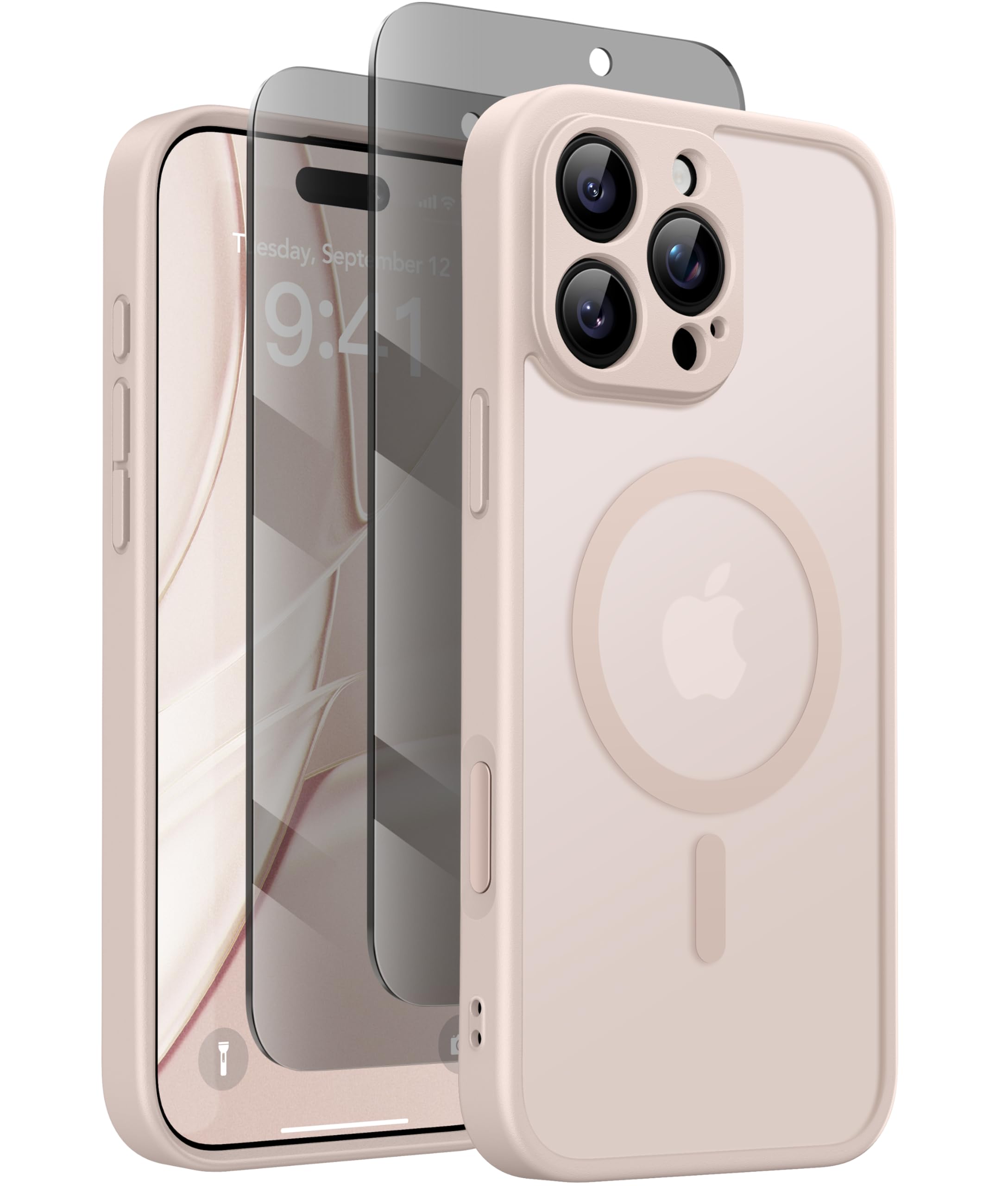 GOLBINBOX Matte Hülle für iPhone 17 Serie mit 1x Sichtschutz