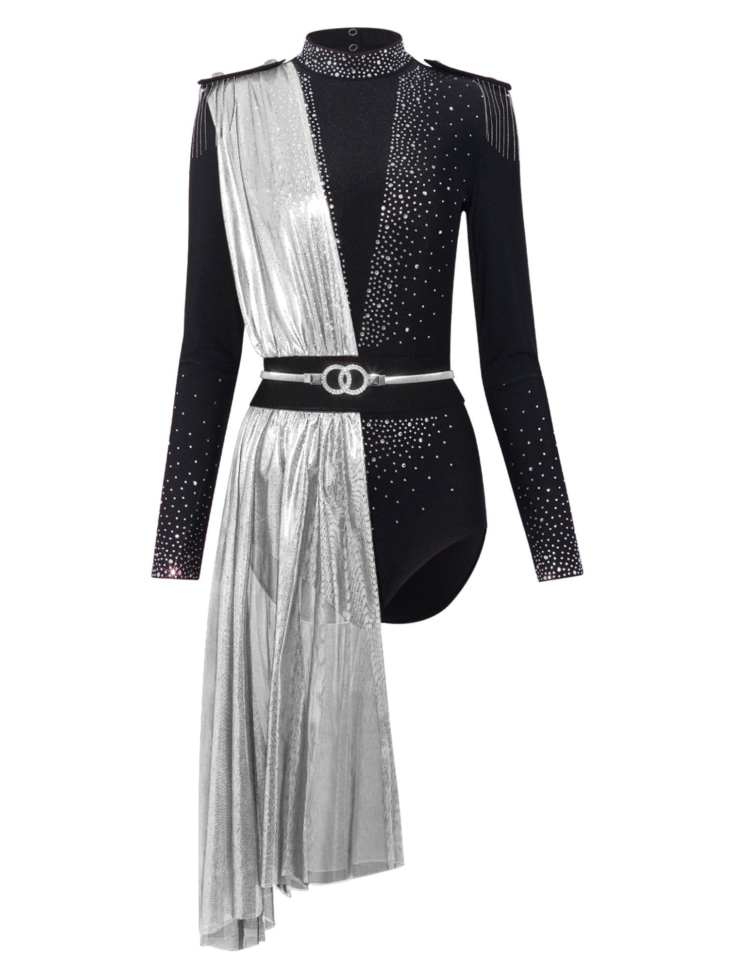 MSemis Donna Abito da Balletto Ballo Lirico Contemporaneo Vestito da Pattinaggio Artistico Body Danza Classica Ginnastica Ritmica Ballet Leotard Costume da Ballo Latino