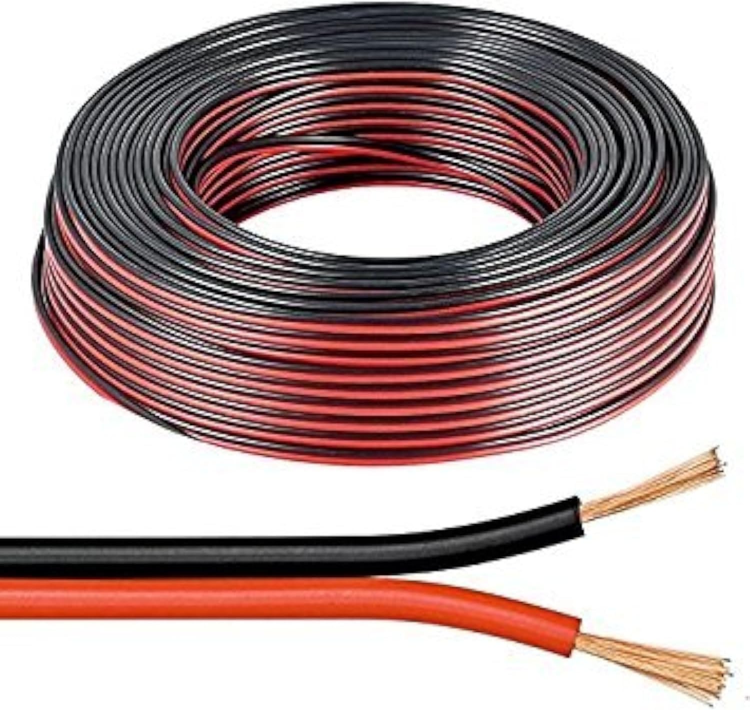 electrosmart 25m Red/Black 2x 1mm 2x 89 Strand Speaker Cable Wire for Home HiFi/Car Audio etc