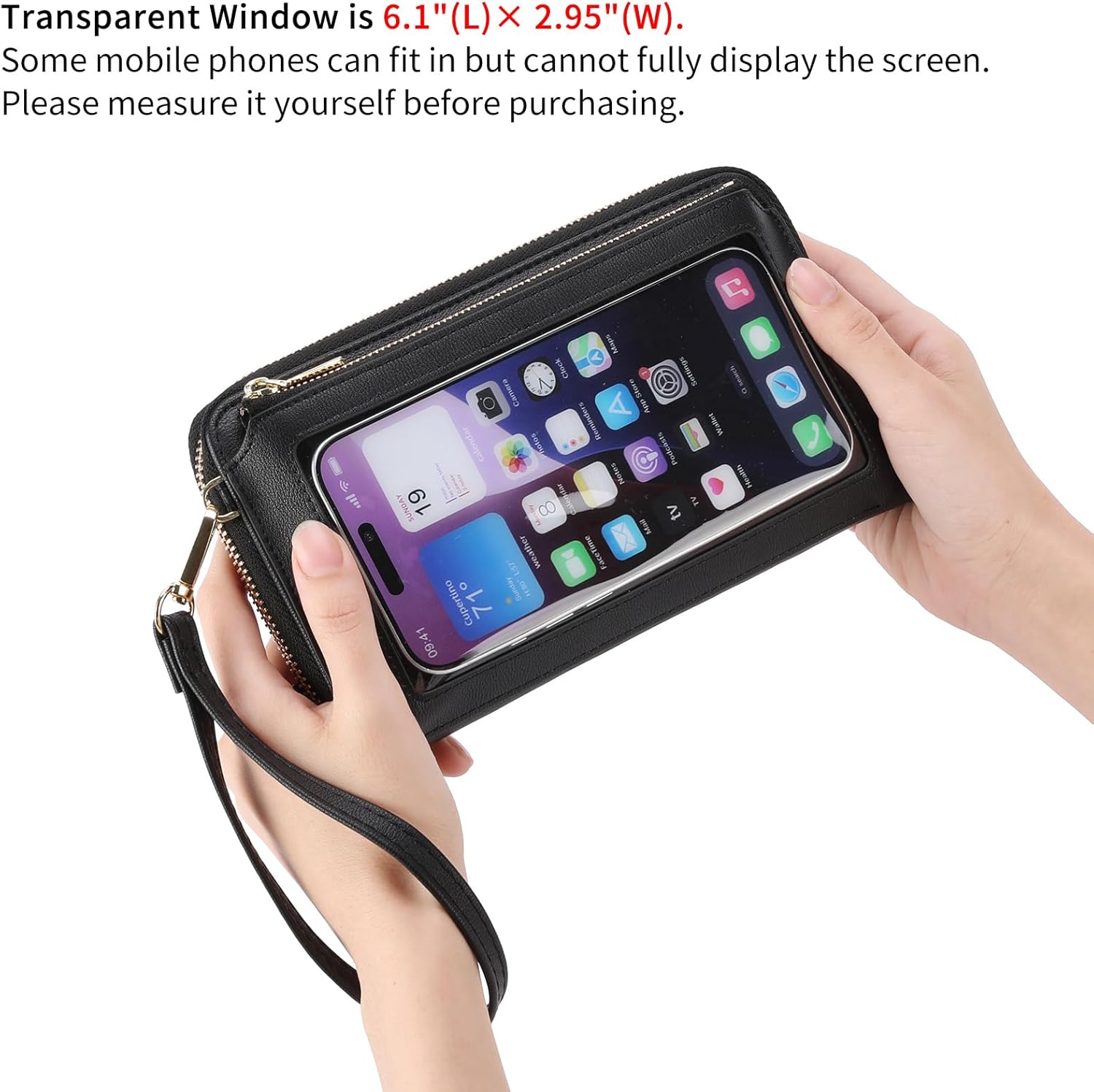 GOIACII Phone Purse Crossbody Bags for Women Small Travel Wallet Touch Screen RFID Blocking - Image 2