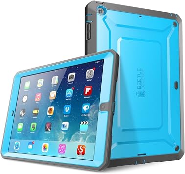 iPad Air Case, SUPCASE Heavy Duty Beetle Defense Series Full-Body Rugged Hybrid Protective Case Cover with Built-in Screen Protector for Apple iPad Air Blue/Black, not fit iPad Air 2