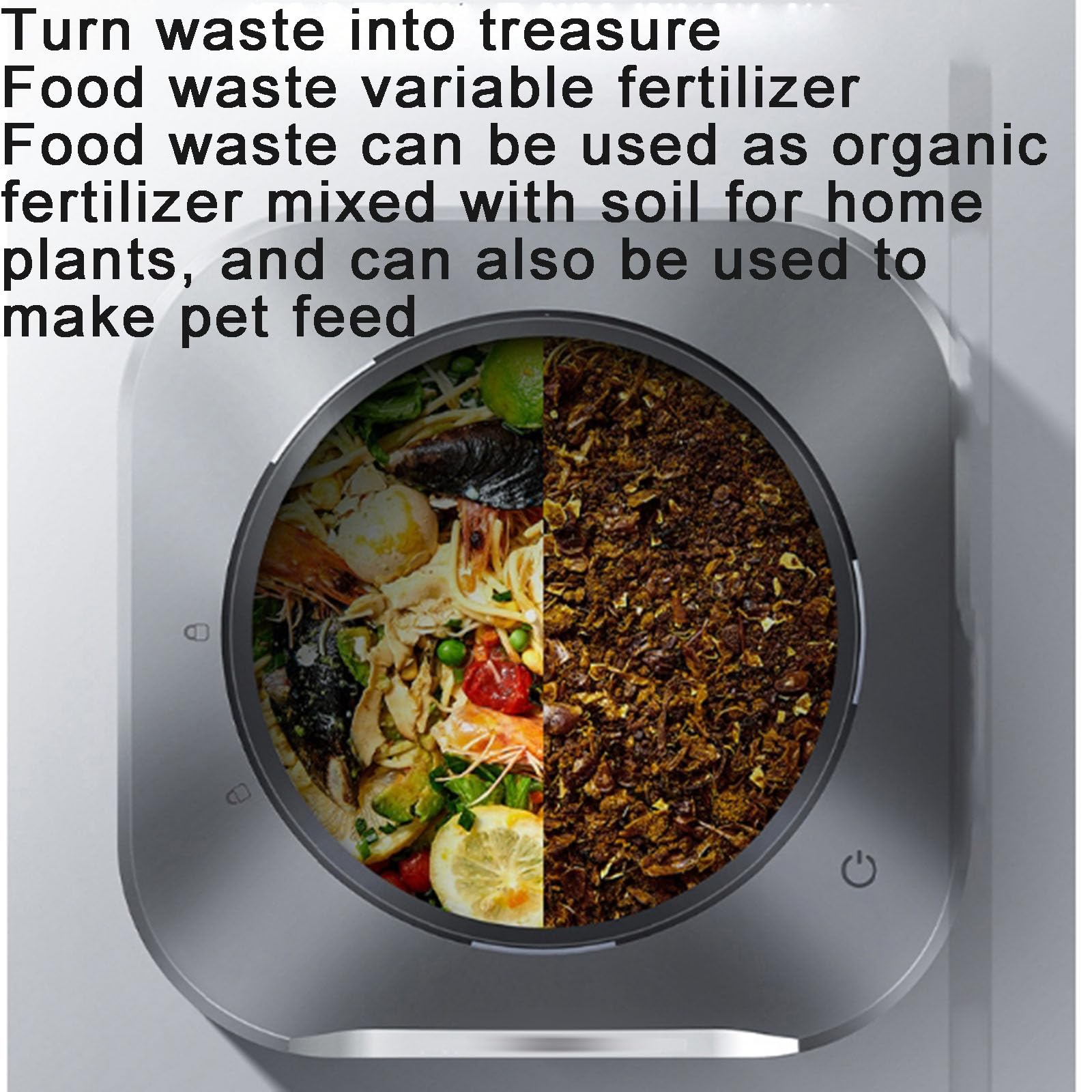 Unidad inteligente de eliminación de residuos de cocina, molinillo eficiente, convierte los residuos en compost, funcionamiento silencioso, triturador de basura doméstico