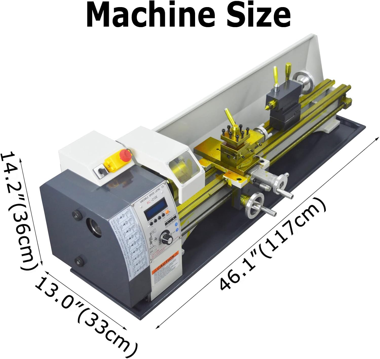 Metal Lathe 8"X32" Benchtop Lathe Machine Meta/Wood Working Table Lathe Precision Hobby Diy Lathe Industrial Electronic Gearless 1100W 50-2500rpm 38mm Spindle Bore Imperial/Metric 110V