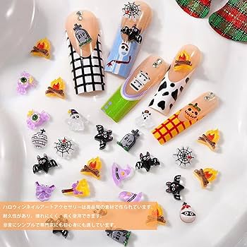Amazon.co.jp: ネイルパーツ ハロウィン 100個セット 3D 立体