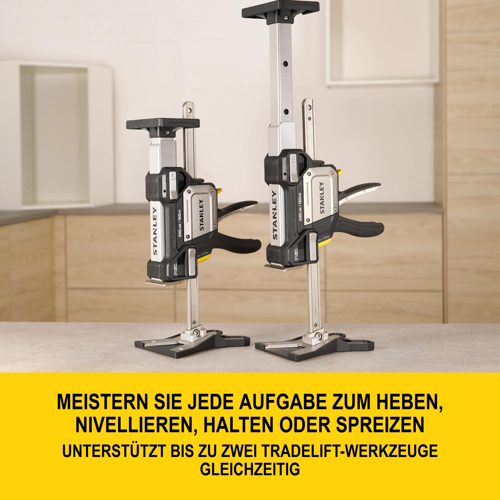 Stanley TradeLift Plus Multifunktionales Hebe-, Nivellier-, Halte- und Spreizwerkzeug-Zubehör, Doppelpack, FMHT83556-1