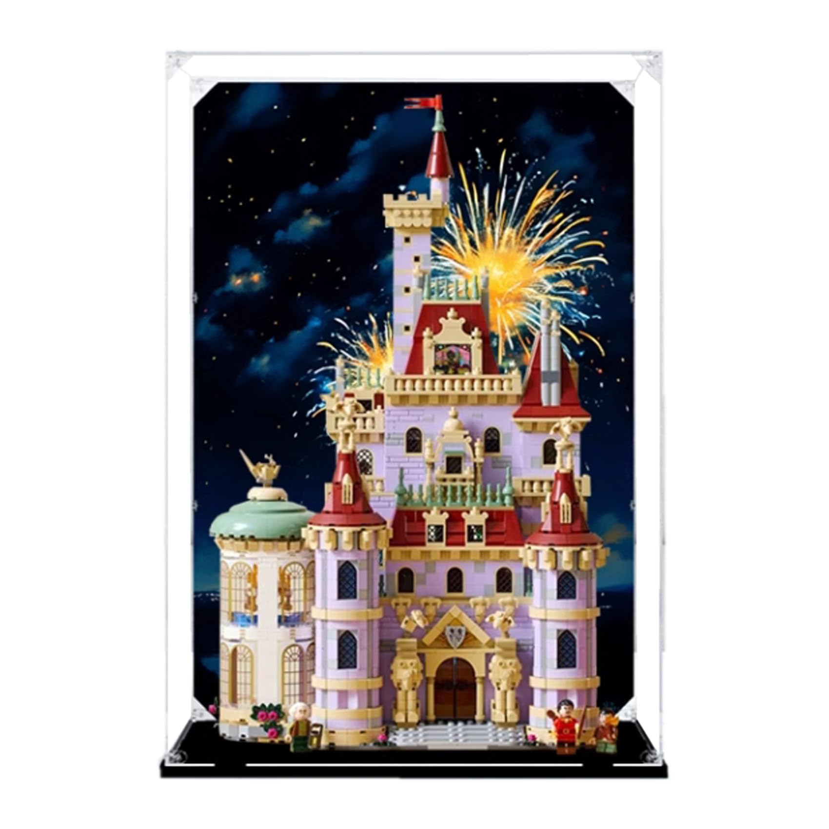 Feifanboyang Black Base 3Mm Acrylic Display Case For Lego 43263 Beauty And The Beast Castle Model, Dustproof Transparent Display Case, Model Collection Display Case (Model Not Included) (Black Base 3Mm)