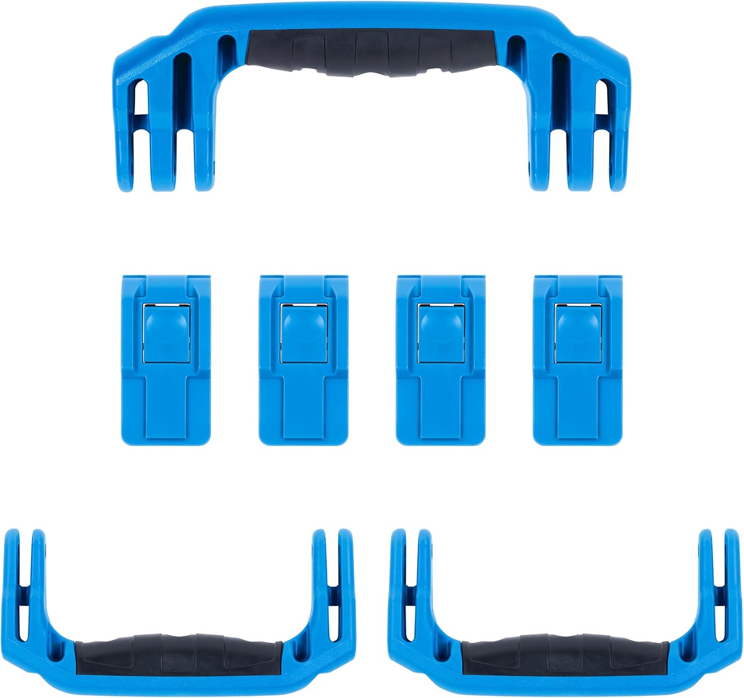 Pelican 1607 Replacement Handle & Latch Set by ColorCase - Blue Handles & Push Button Latches