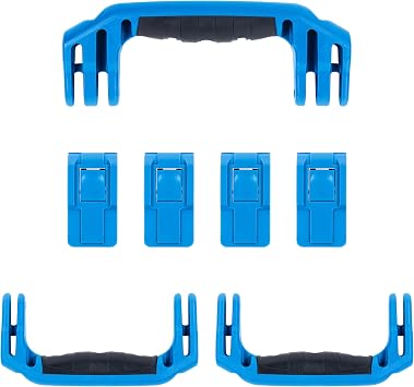 Pelican 1607 Replacement Handle & Latch Set by ColorCase - Blue Handles & Push Button Latches