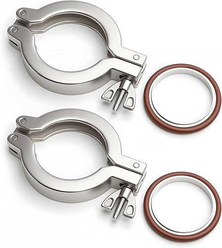 2 unids KF50 abrazadera de acero inoxidable 304 con anillo de centrado de acero inoxidable 304 KF50 con abrazaderas rápidas junta tórica