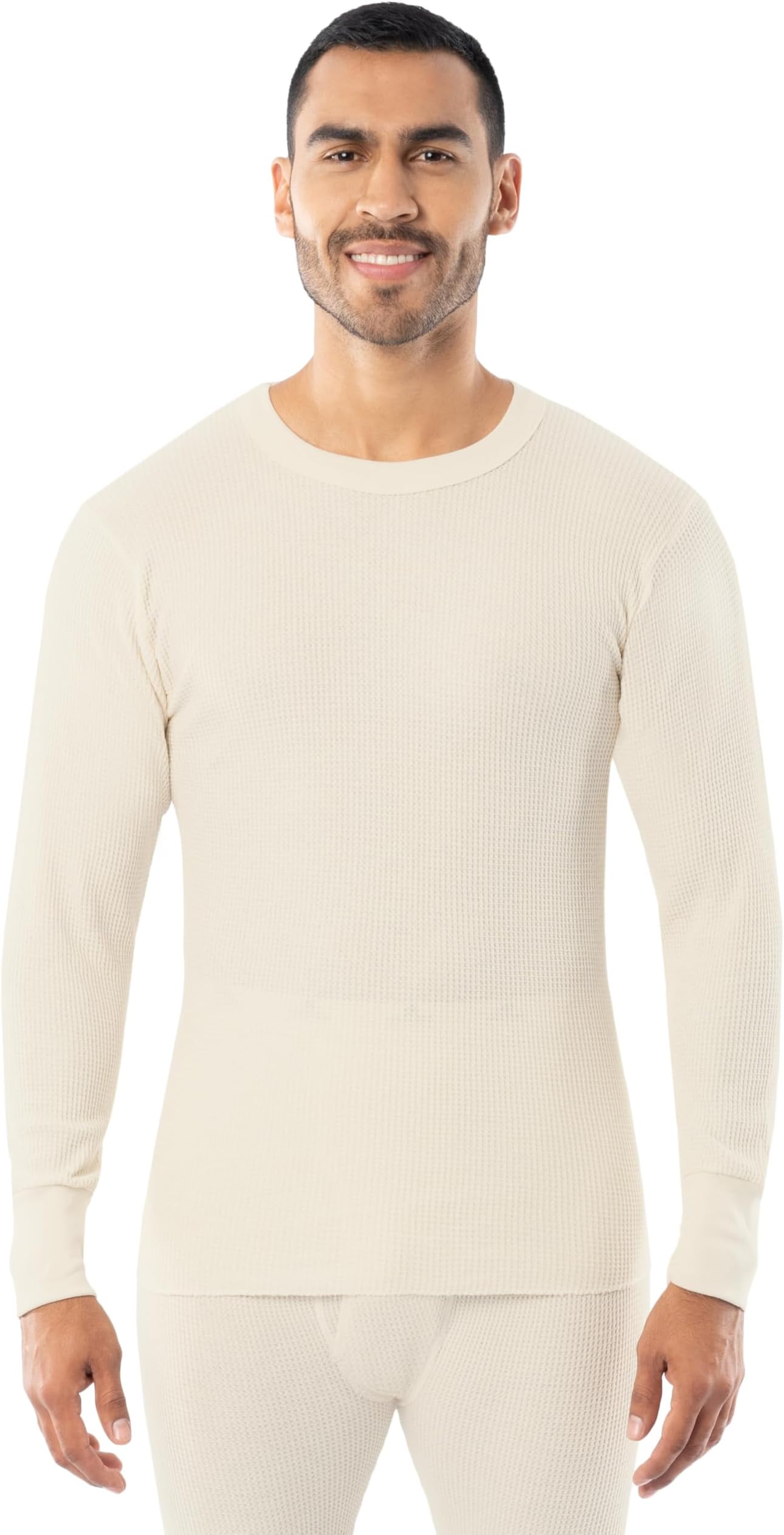 Men's Heavyweight Cotton Waffle Thermal Underwear Crew Top