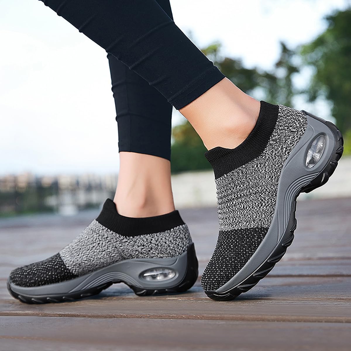 Non Slip Work Shoes Women, Slip On Sneakers Women,Work Shoes Walking Gym Nurse Mesh Casual Fashion Sneakers Comfort Breathable Lightweight - Image 7