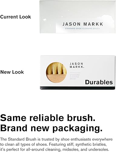 Miniatura 2 de Jason Markk Cepillo de limpieza estándar, mango de madera hecho a mano, cerdas sintéticas, resistente a las manchas difíciles y la suciedad en las