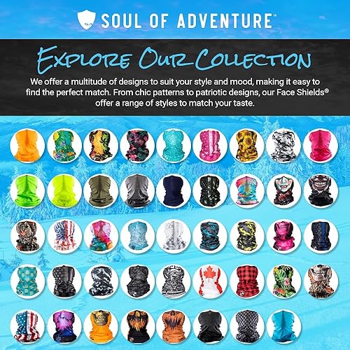 Miniatura 7 de S A Company Paquete de 5 Protectores Faciales UV  Polainas multiusos UV 30+ para el cuello, pasamontañas para adultos