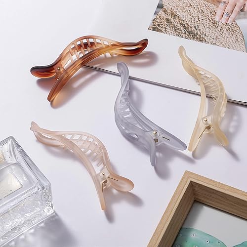 Miniatura 4 de Pinzas de pelo de cocodrilo para mujer, pinzas de garra jumbo de 4 colores, pinzas de agarre fuerte para el cabello mate